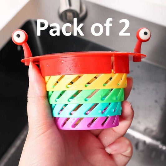 Anti-Blocking Collapsible Sink Strainer Basket - Multicolor (Pack of 2)