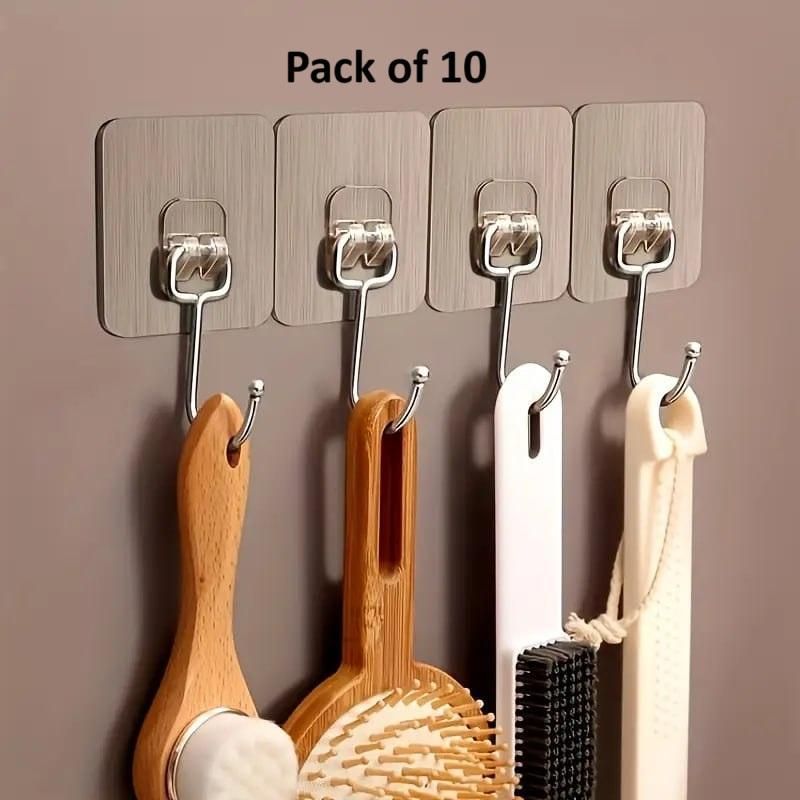 Heavy Duty Large Wall Hooks for Kitchen – Strong Adhesive Hanging Hooks (5kg Load Capacity)