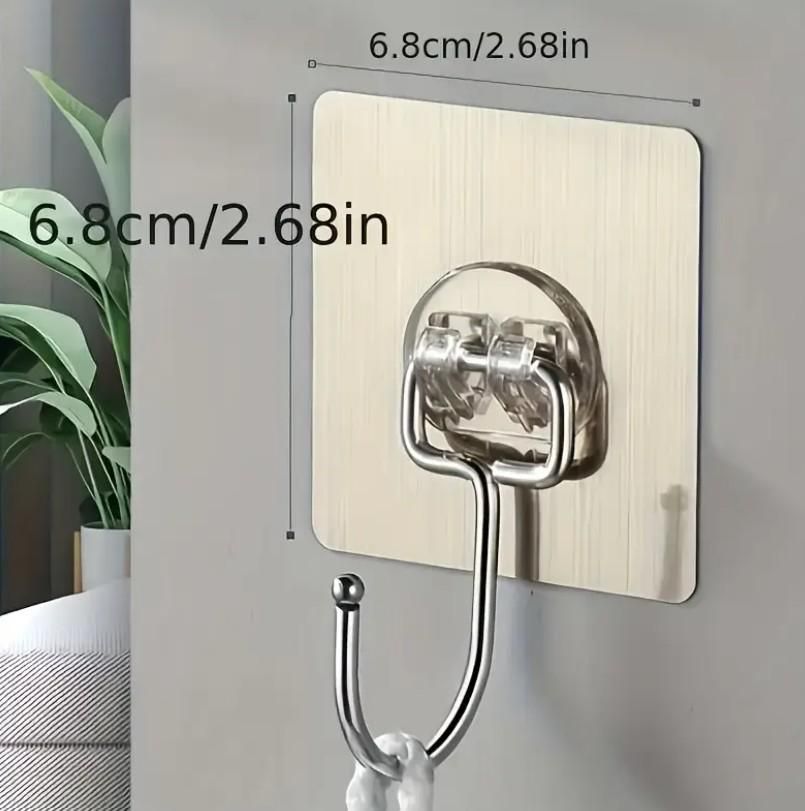 Heavy Duty Large Wall Hooks for Kitchen – Strong Adhesive Hanging Hooks (5kg Load Capacity)