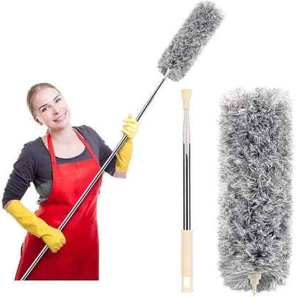 Flexible Microfiber Mop Duster with Extendable Handle – 360° Bendable Cleaning Brush for Ceiling, Fan & Hard-to-Reach Areas