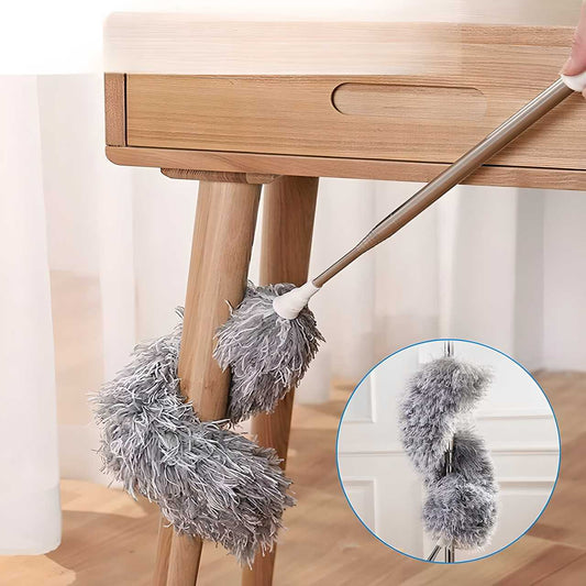 Flexible Microfiber Mop Duster with Extendable Handle – 360° Bendable Cleaning Brush for Ceiling, Fan & Hard-to-Reach Areas